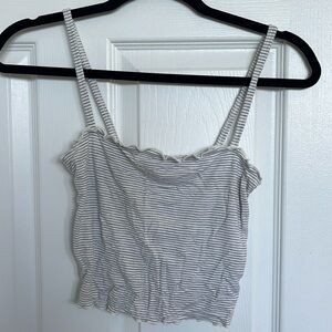 American Eagle Ruffle Cropped Tank
